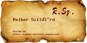 Reiber Szilárd névjegykártya